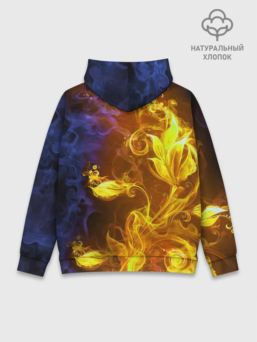 Худи мужской база хлопок / Огненный цветок