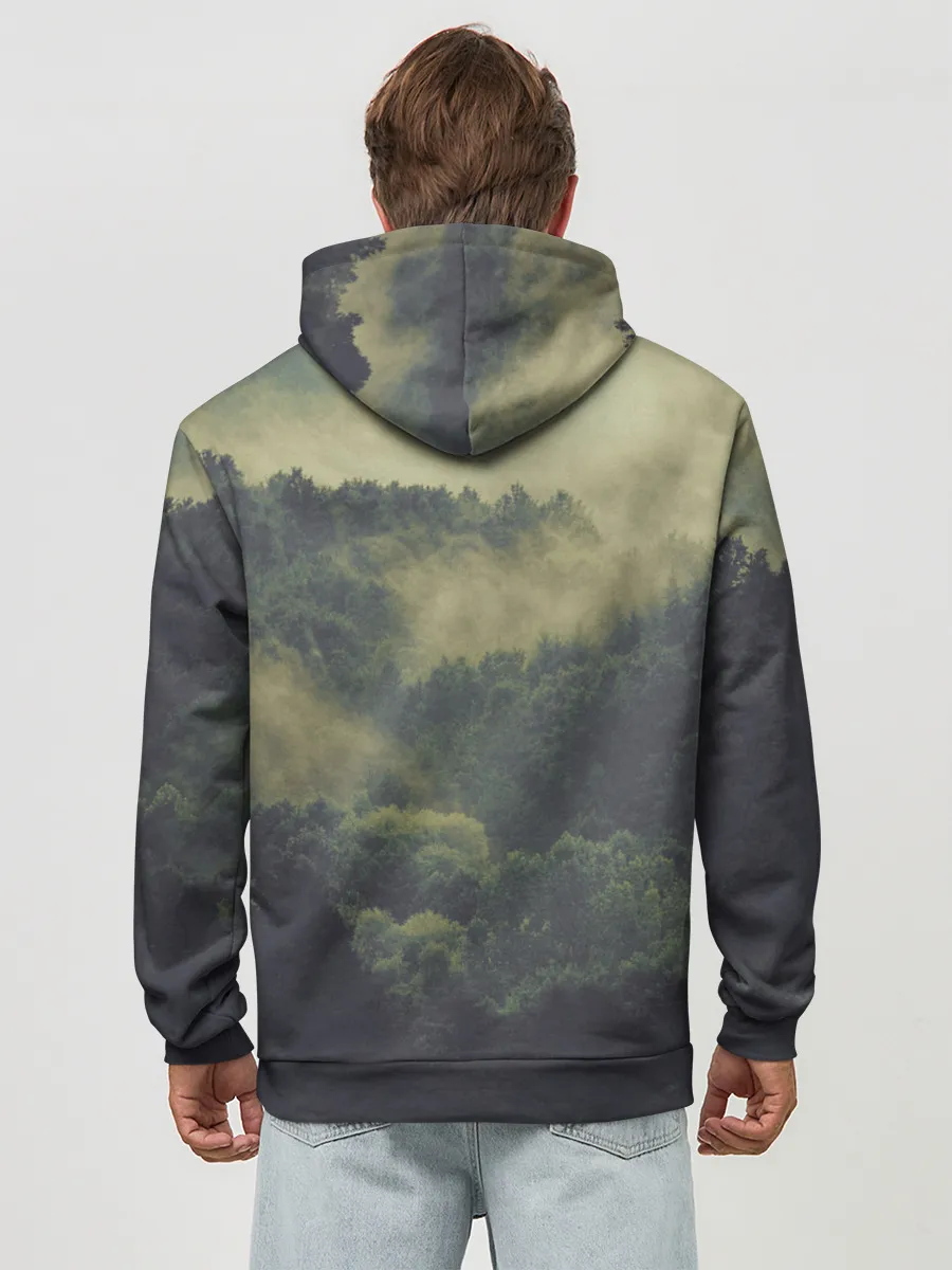 Худи мужской база хлопок / Лес мой храм