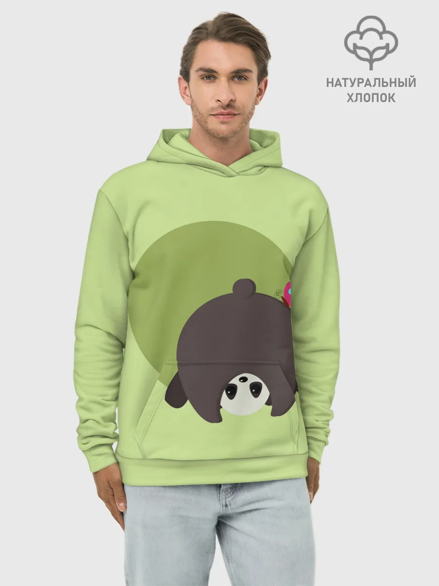Худи мужской база хлопок / Прикольная панда с бабочкой