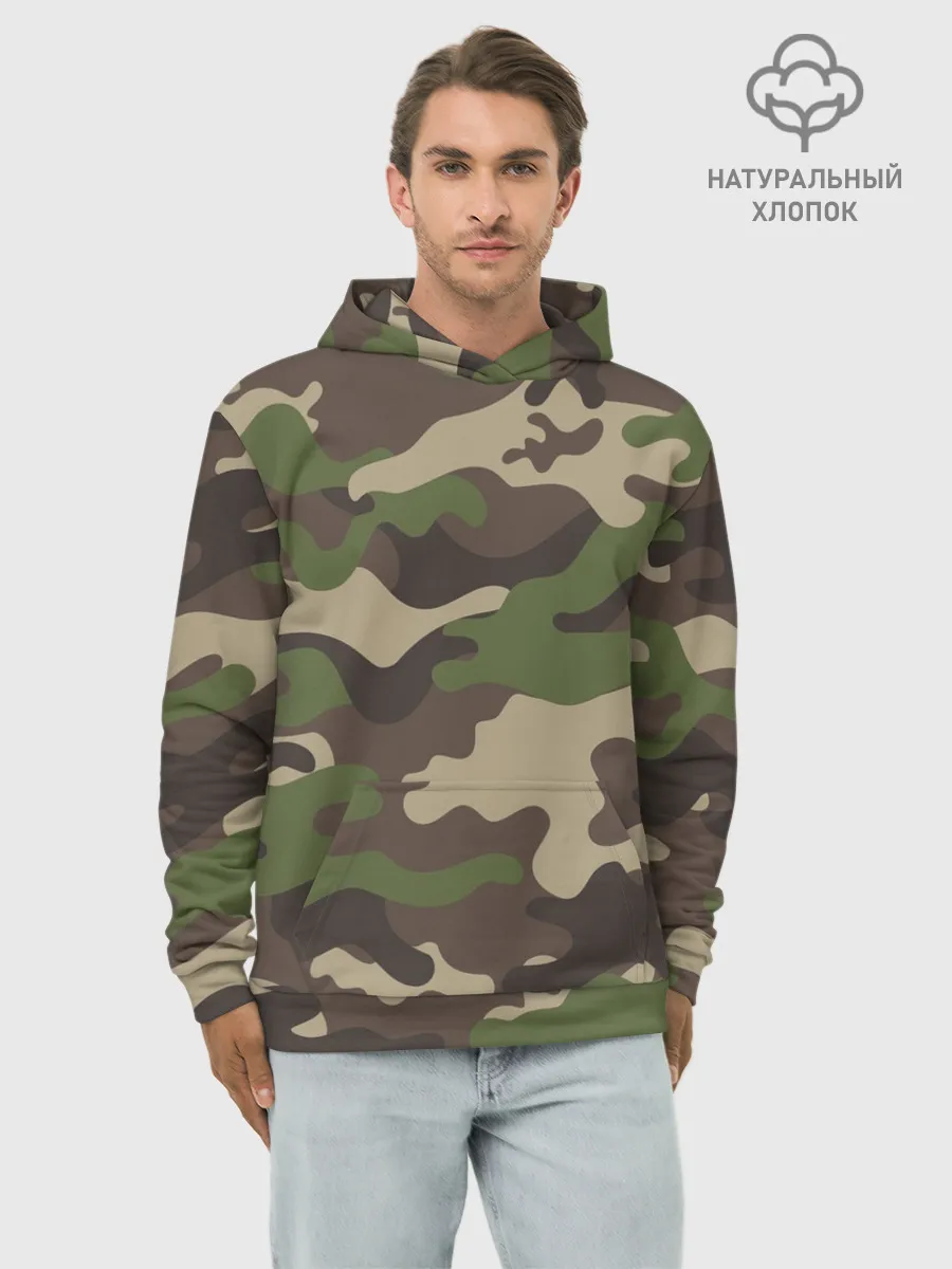Худи мужской база хлопок / МИЛИТАРИ