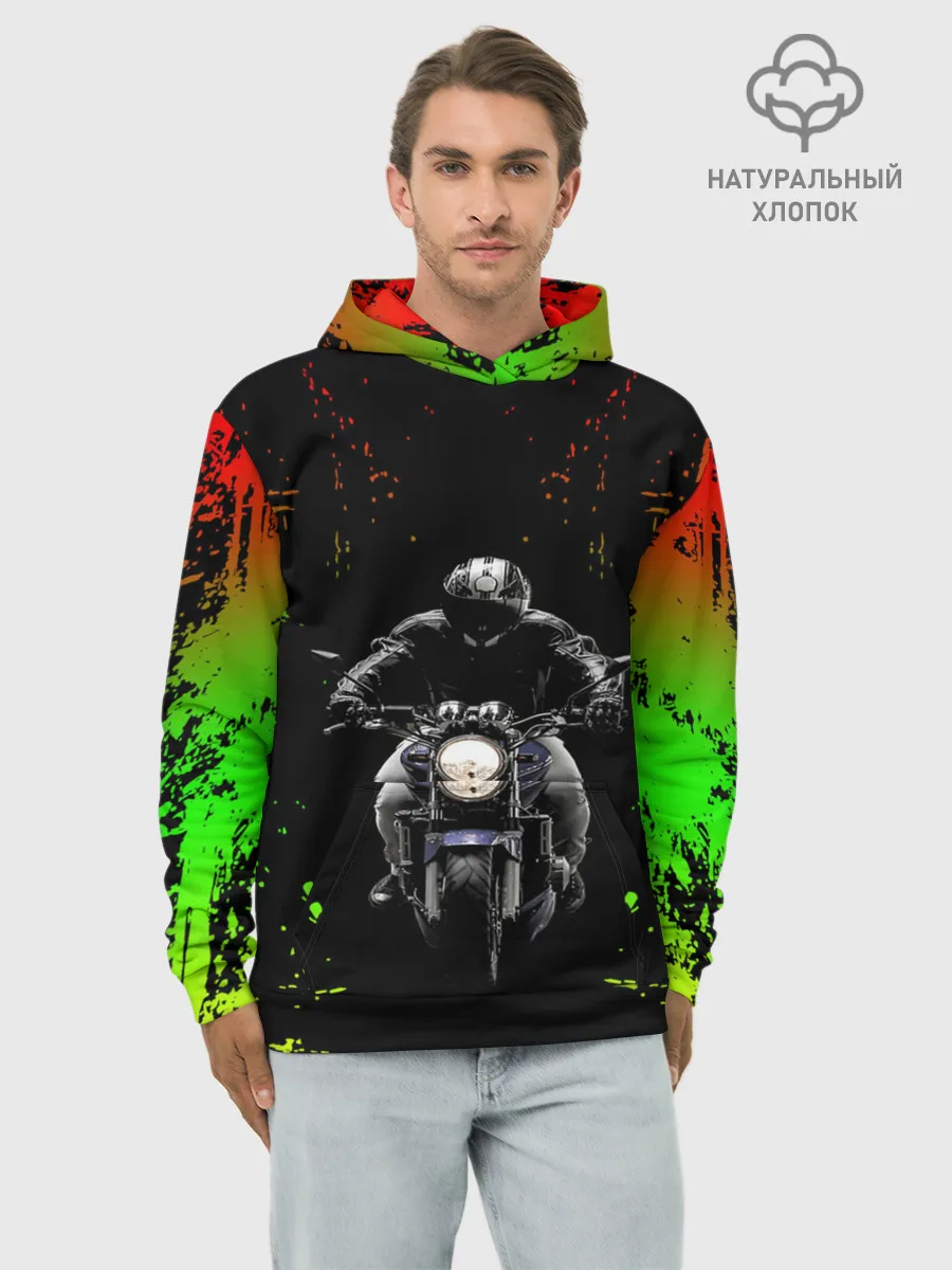 Худи мужской база хлопок / МОТОЦИКЛЫ