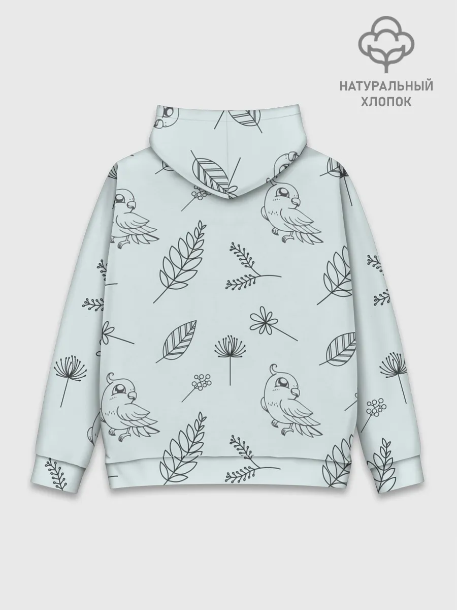Худи мужской база хлопок / Милые птички