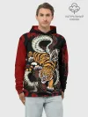 Худи мужской база хлопок / Японский Тигр