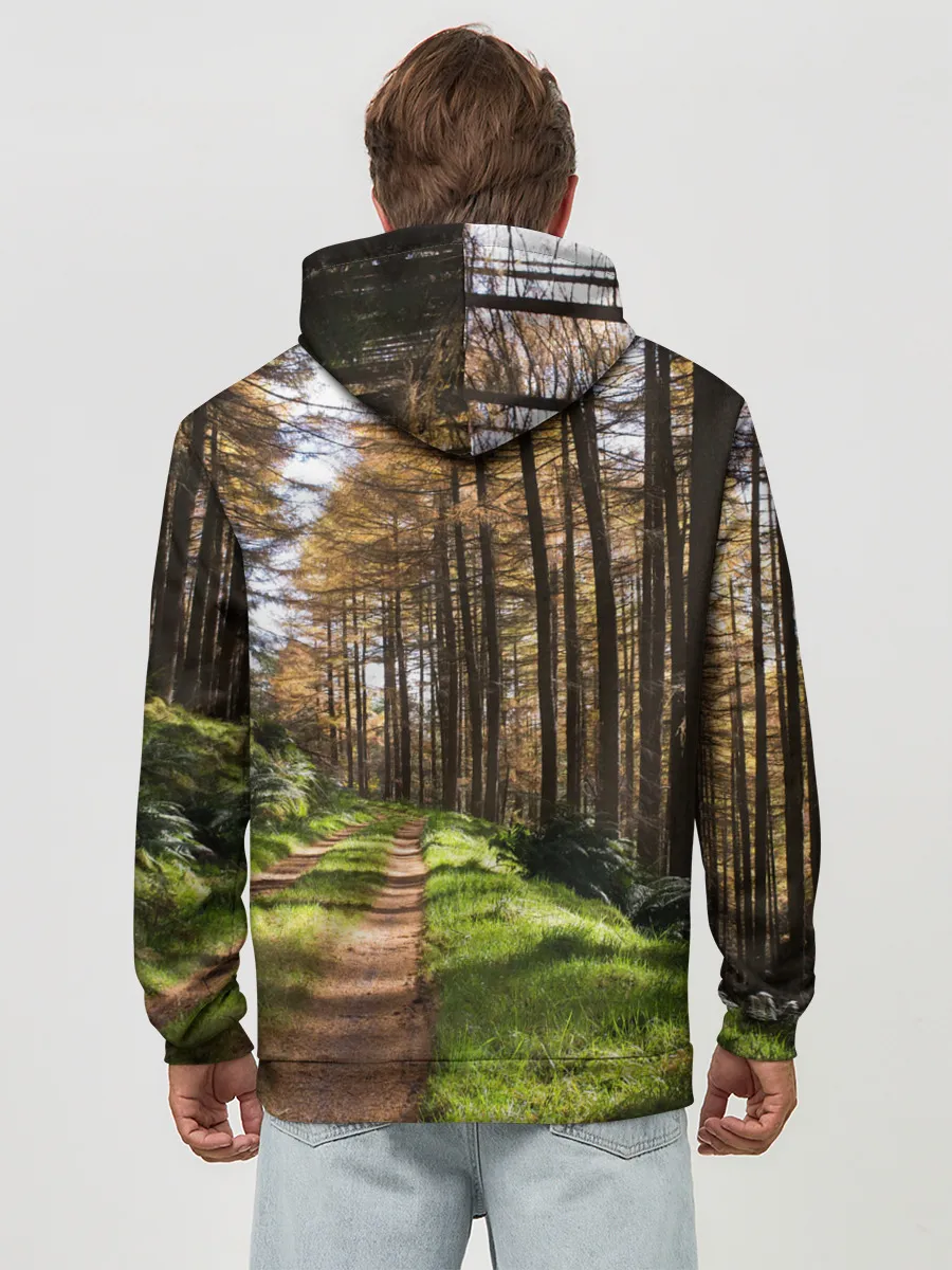 Худи мужской база хлопок / Лес мой храм