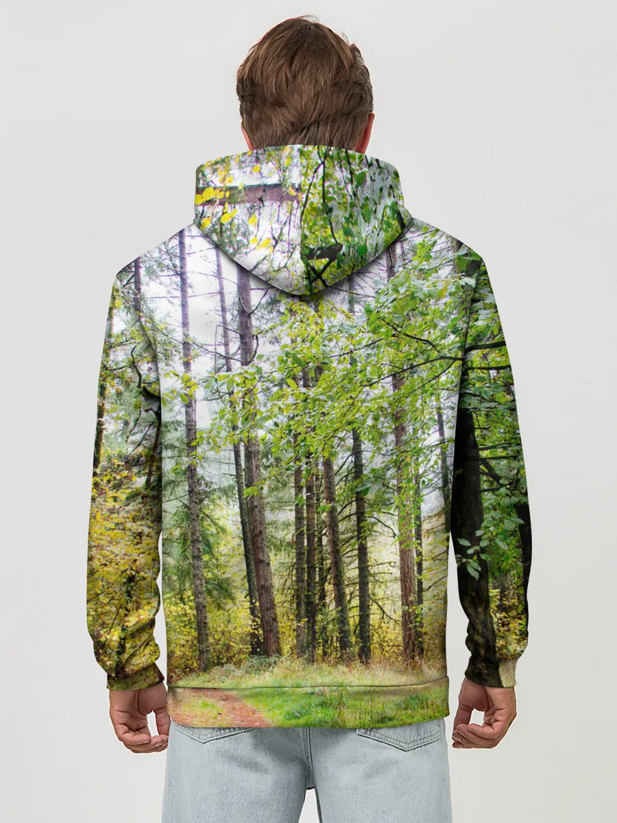 Худи мужской база хлопок / Лес мой храм