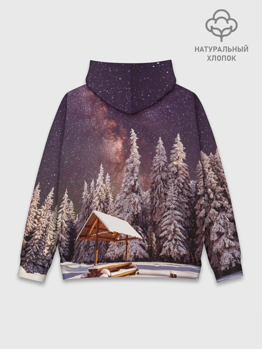 Худи мужской база хлопок / Лес мой храм