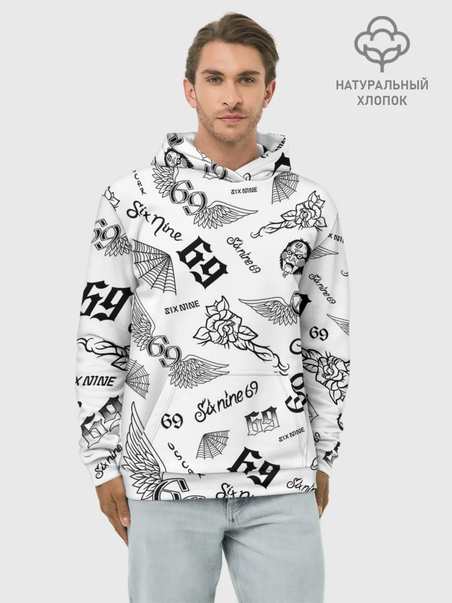 Худи мужской база хлопок / 6IX9INE