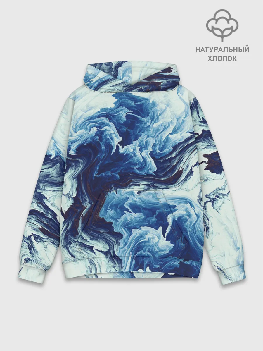 Худи мужской база хлопок / Абстракция смешивание разводы