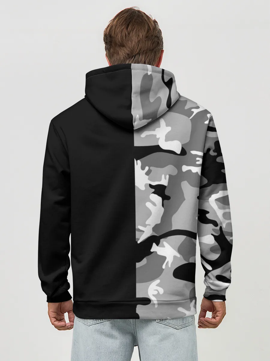 Худи мужской база хлопок / Россия камуфляж