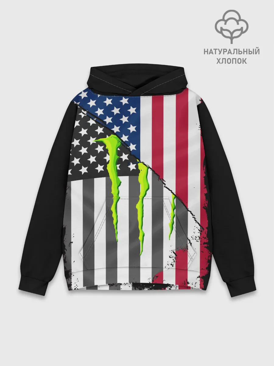 Худи мужской база хлопок / MONSTER ENERGY