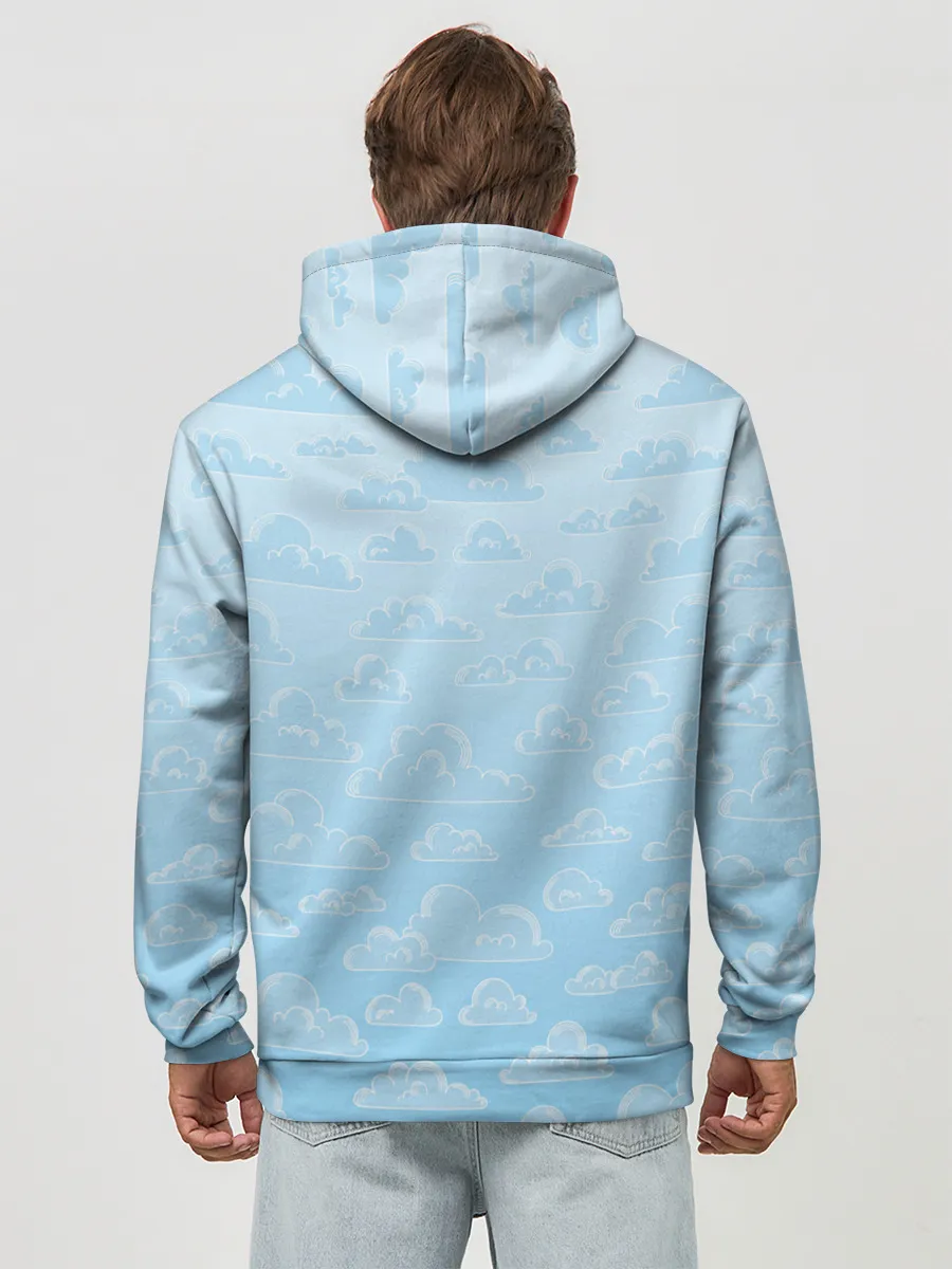Худи мужской база хлопок / Очень светлые голубые облака