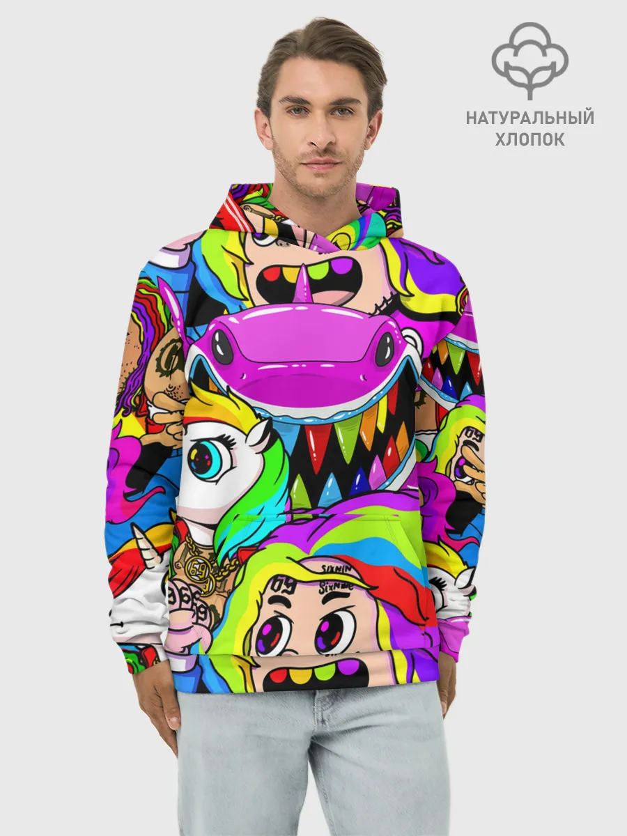 Худи мужской база хлопок / 6IX9INE