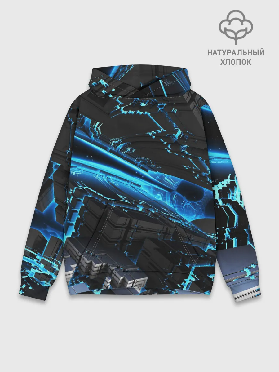 Худи мужской база хлопок / DIGITAL ABSTRACT