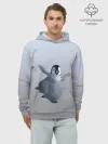 Худи мужской база хлопок / мультяшный пингвин