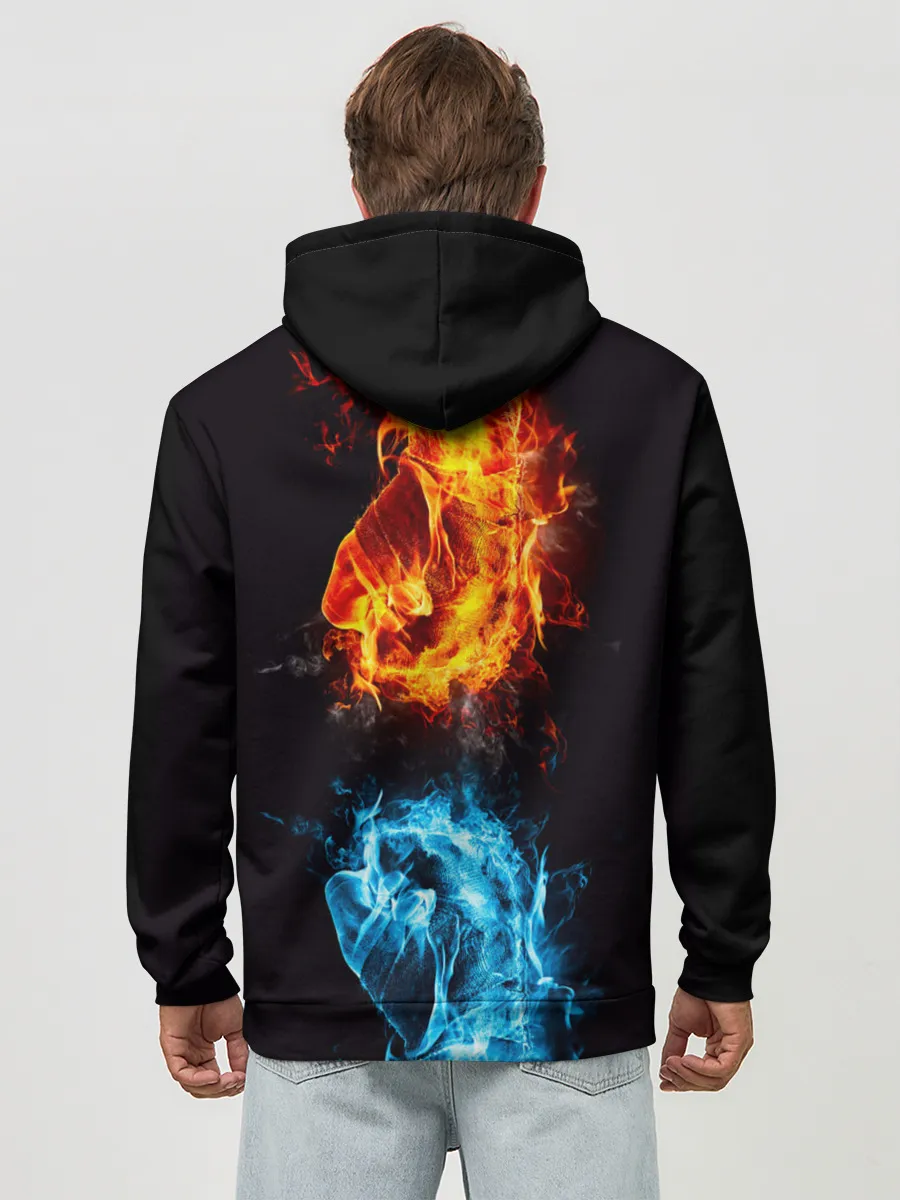 Худи мужской база хлопок / Огонь и Вода