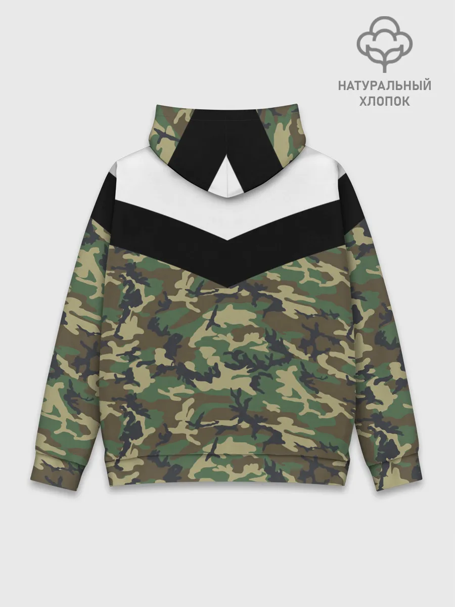 Худи мужской база хлопок / Россия камуфляж
