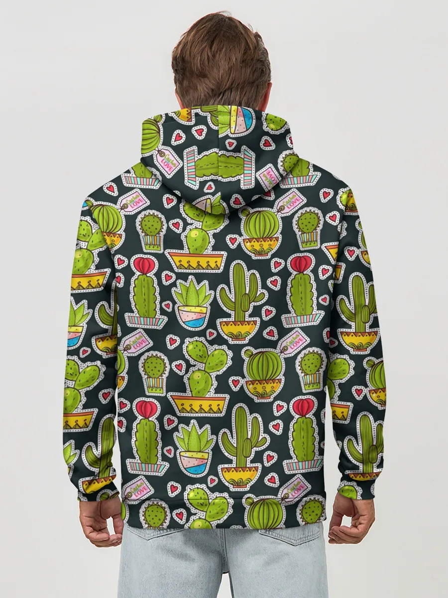 Худи мужской база хлопок / Кактусы