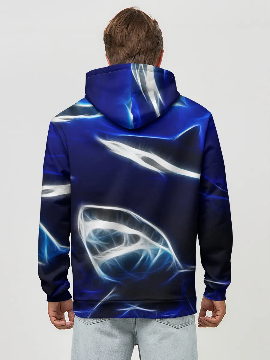 Худи мужской база хлопок / ДЕЛЬФИН В МОРЕ.