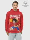 Худи мужской база хлопок / Monkey D. Luffy на красном