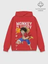 Худи мужской база хлопок / Monkey D. Luffy на красном