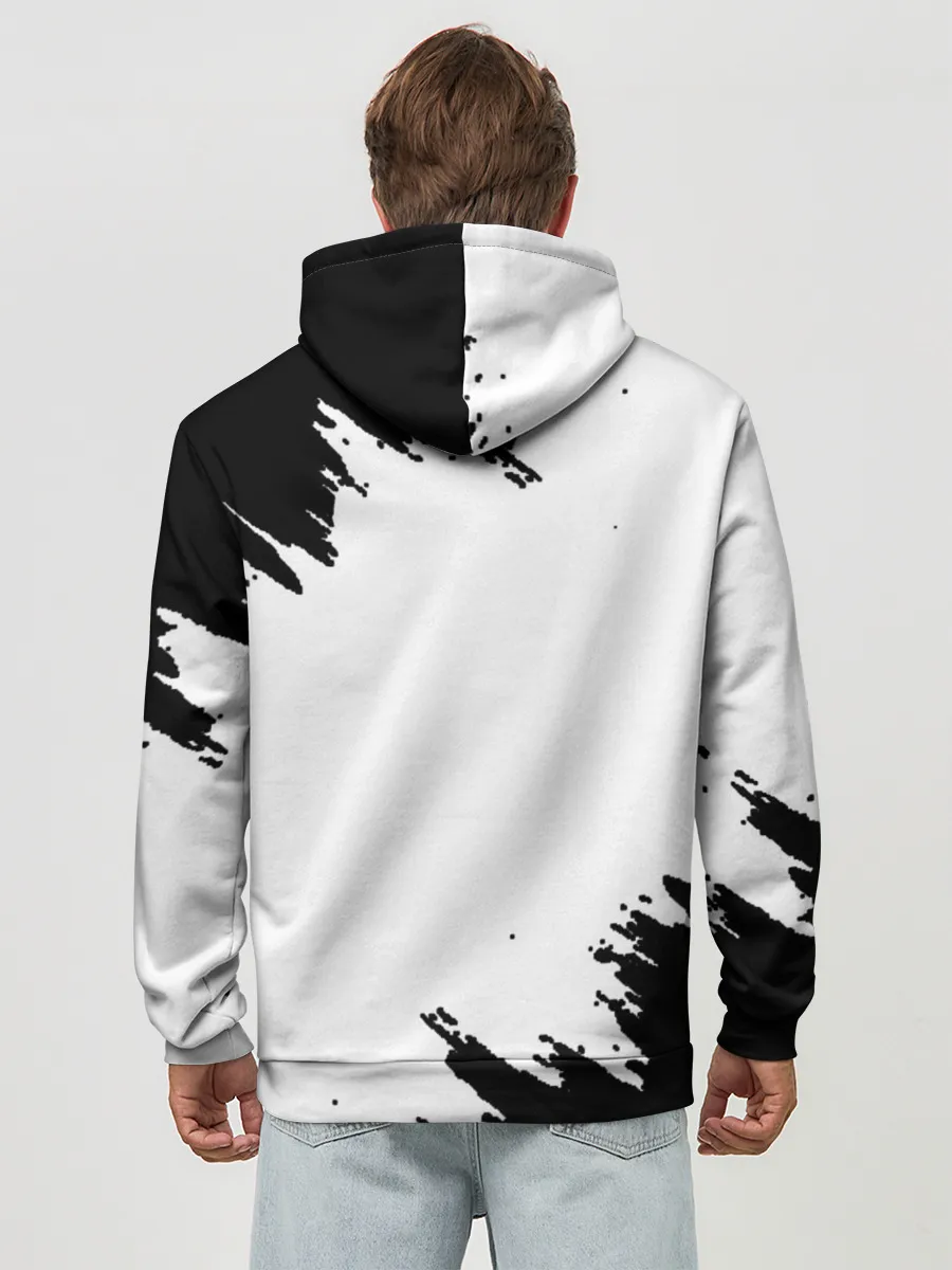 Худи мужской база хлопок / Панда | ЧБ