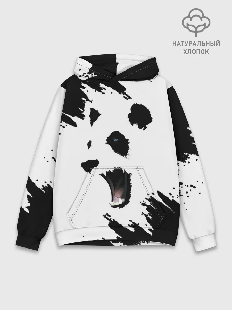 Худи мужской база хлопок / Панда | ЧБ