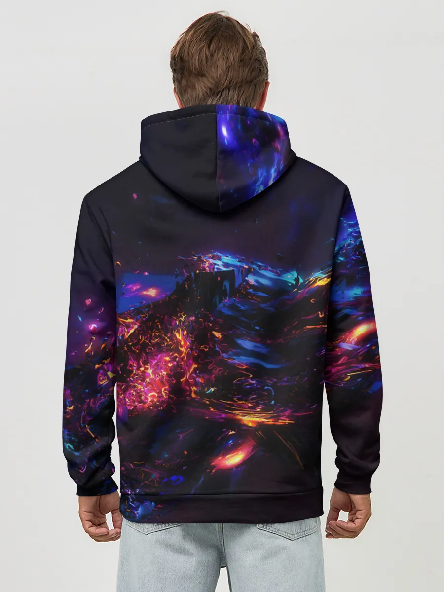 Худи мужской база хлопок / ФРАКТАЛЬНЫЙ НЕОН