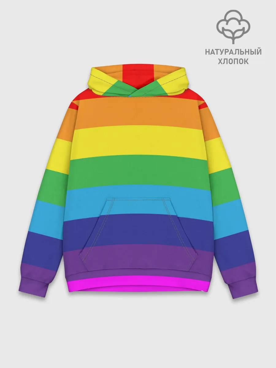Худи мужской база хлопок / ЦВЕТНЫЕ ЛИНИИ