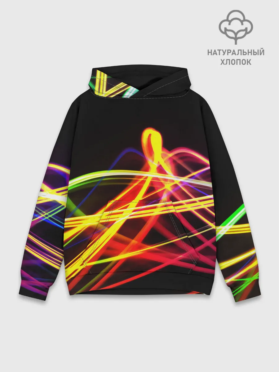 Худи мужской база хлопок / АБСТРАКТНЫЕ ЛУЧИ