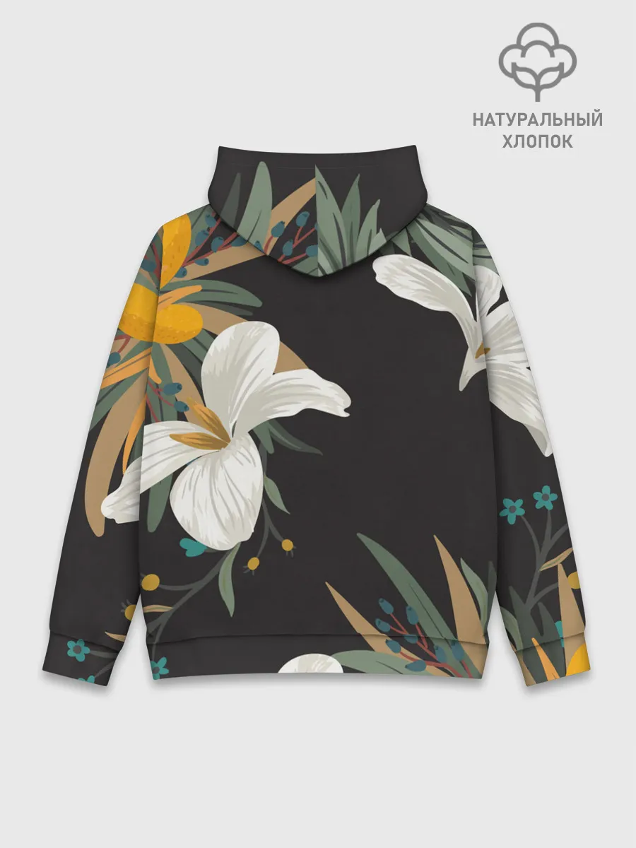 Худи мужской база хлопок / Цветочный арт