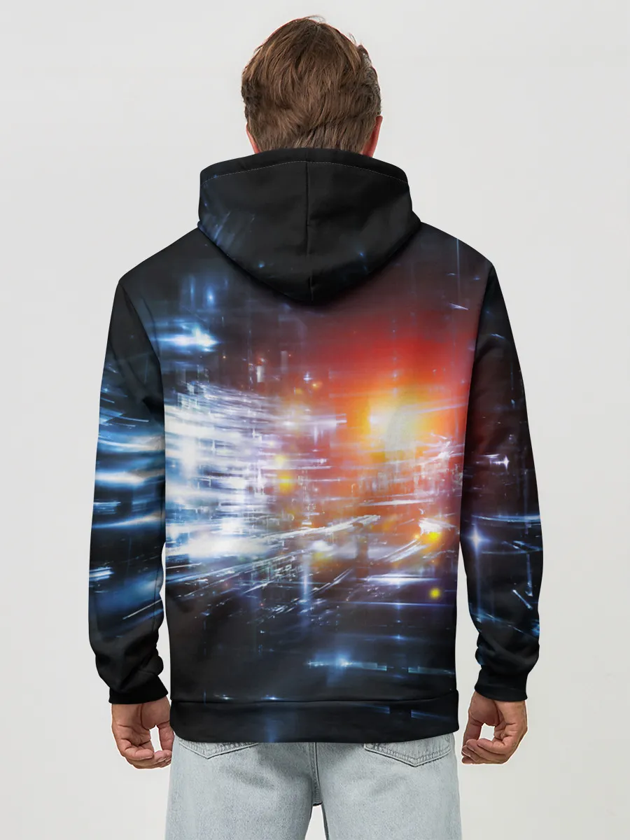 Худи мужской база хлопок / DIGITAL ABSTRACTION