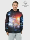 Худи мужской база хлопок / DIGITAL ABSTRACTION