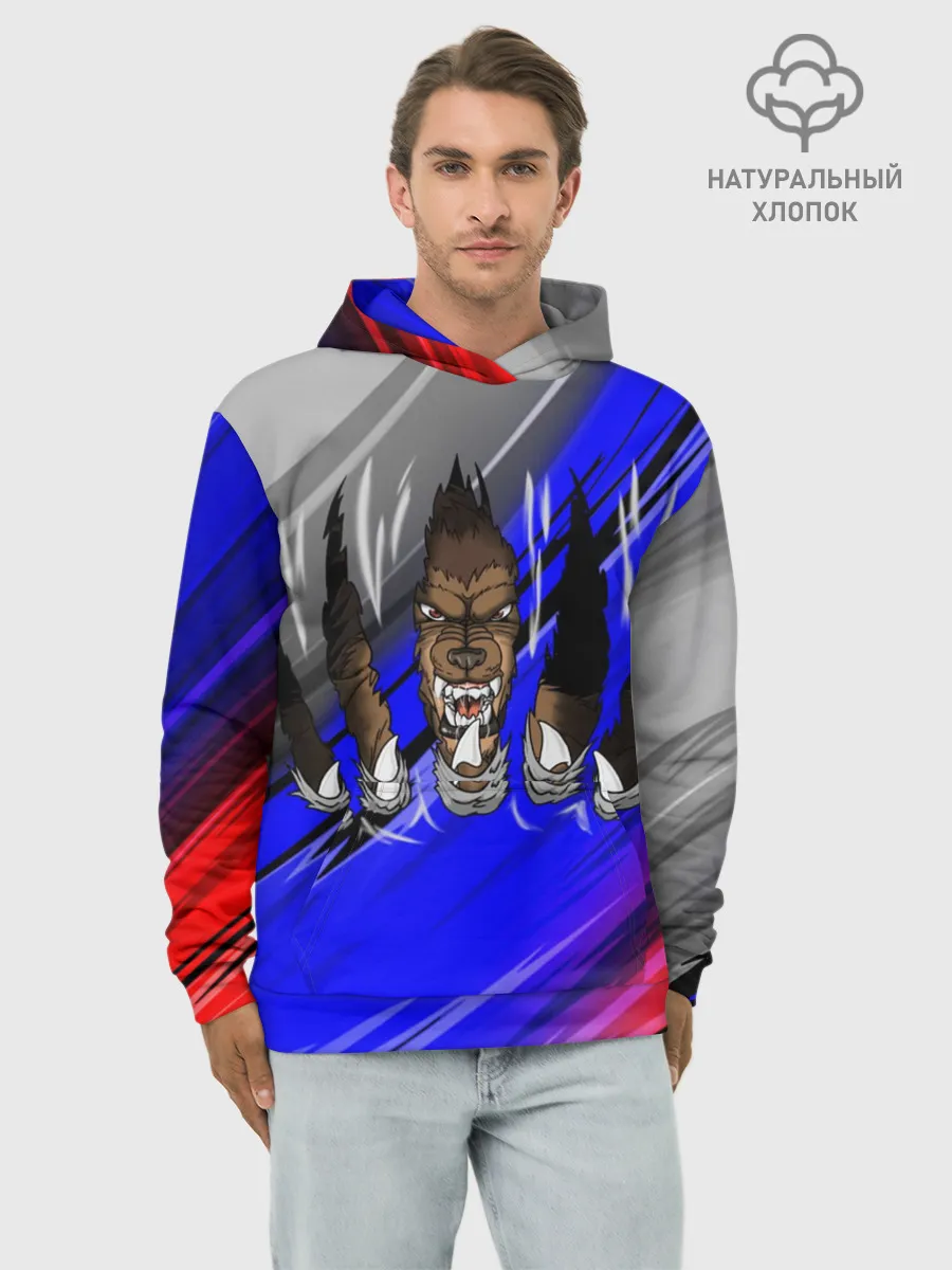 Худи мужской база хлопок / Русский Медведь