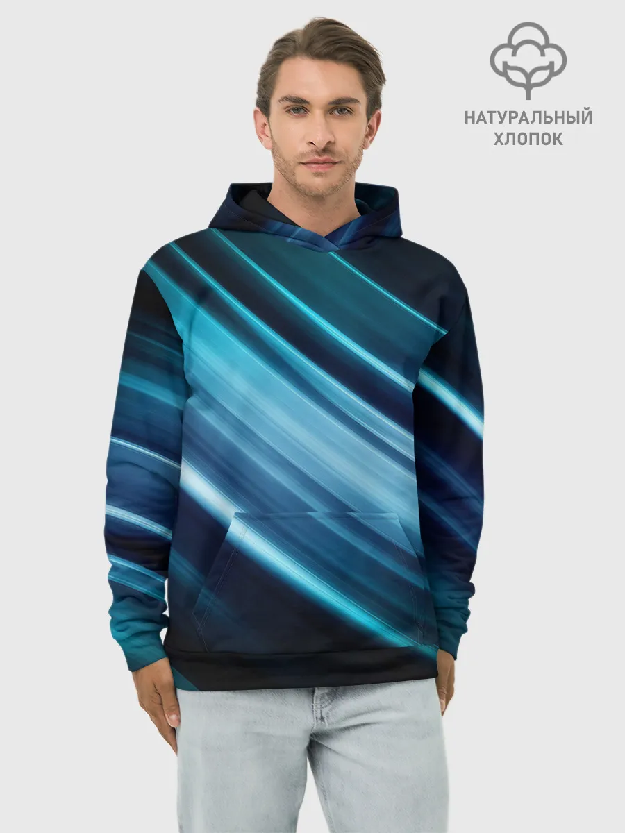 Худи мужской база хлопок / GEOMETRY STRIPES