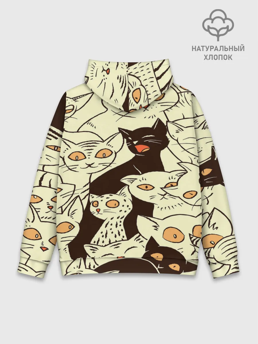 Худи мужской база хлопок / КОТЯТА ПАТТЕРН
