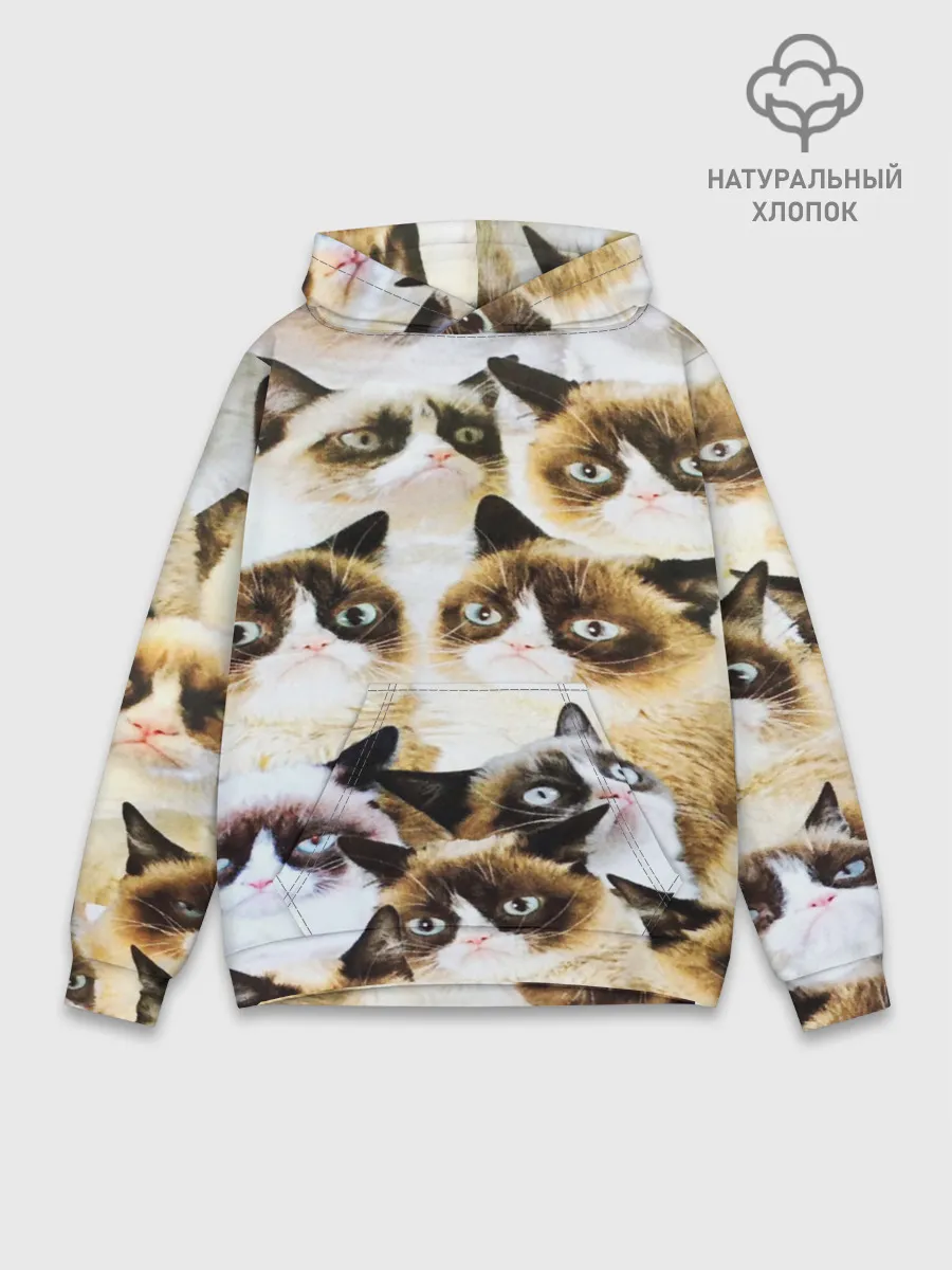Худи мужской база хлопок / КОТ МЕМ