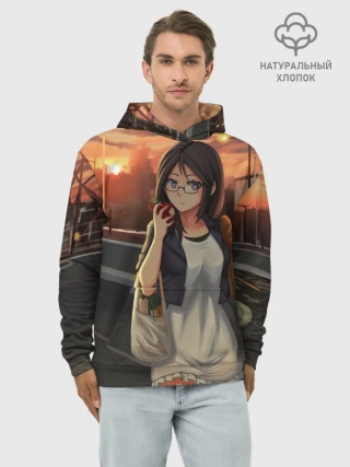 Худи мужской база хлопок / Девочка с продуктами