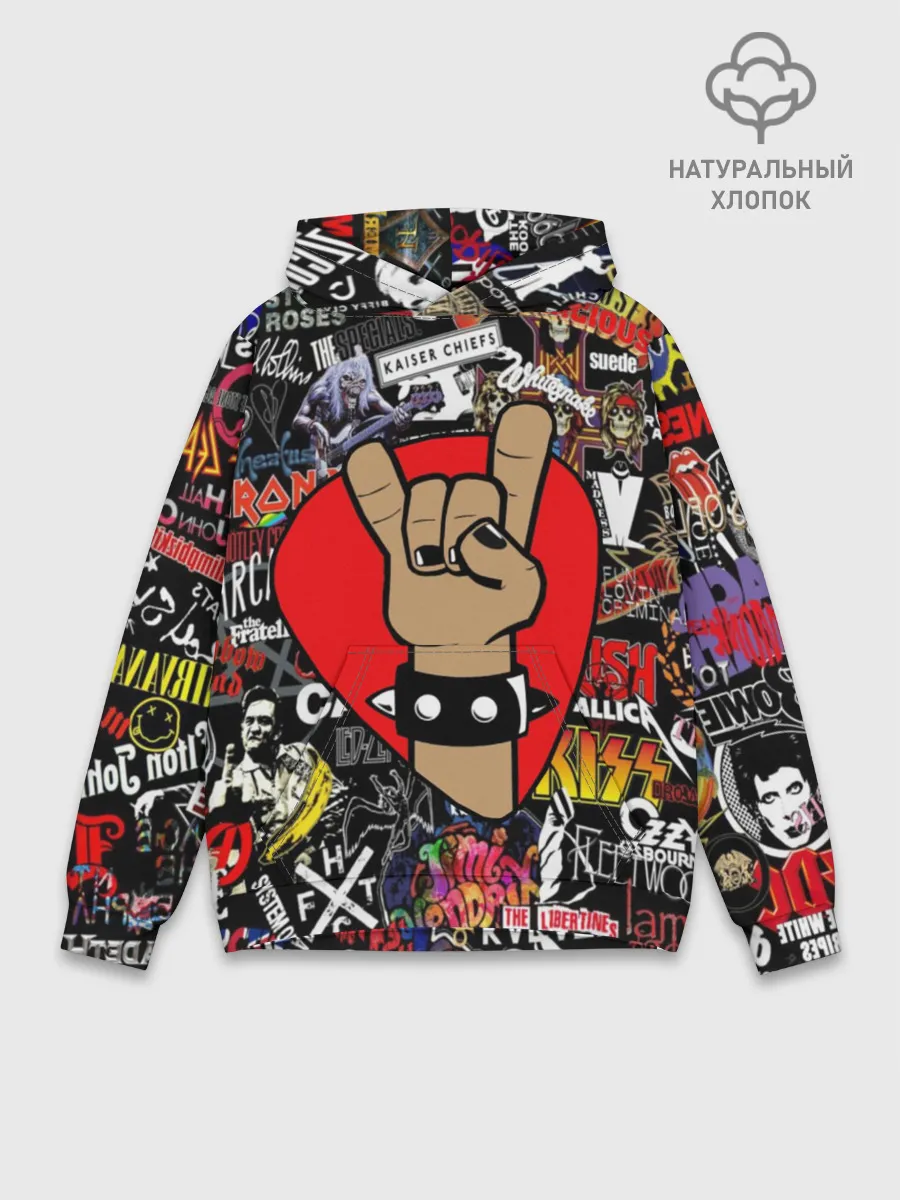 Худи мужской база хлопок / Rock | Логотипы