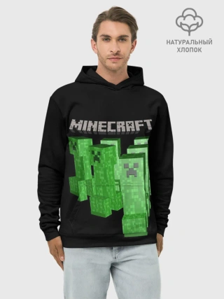 Худи мужской база хлопок / MINECRAFT CREEPER