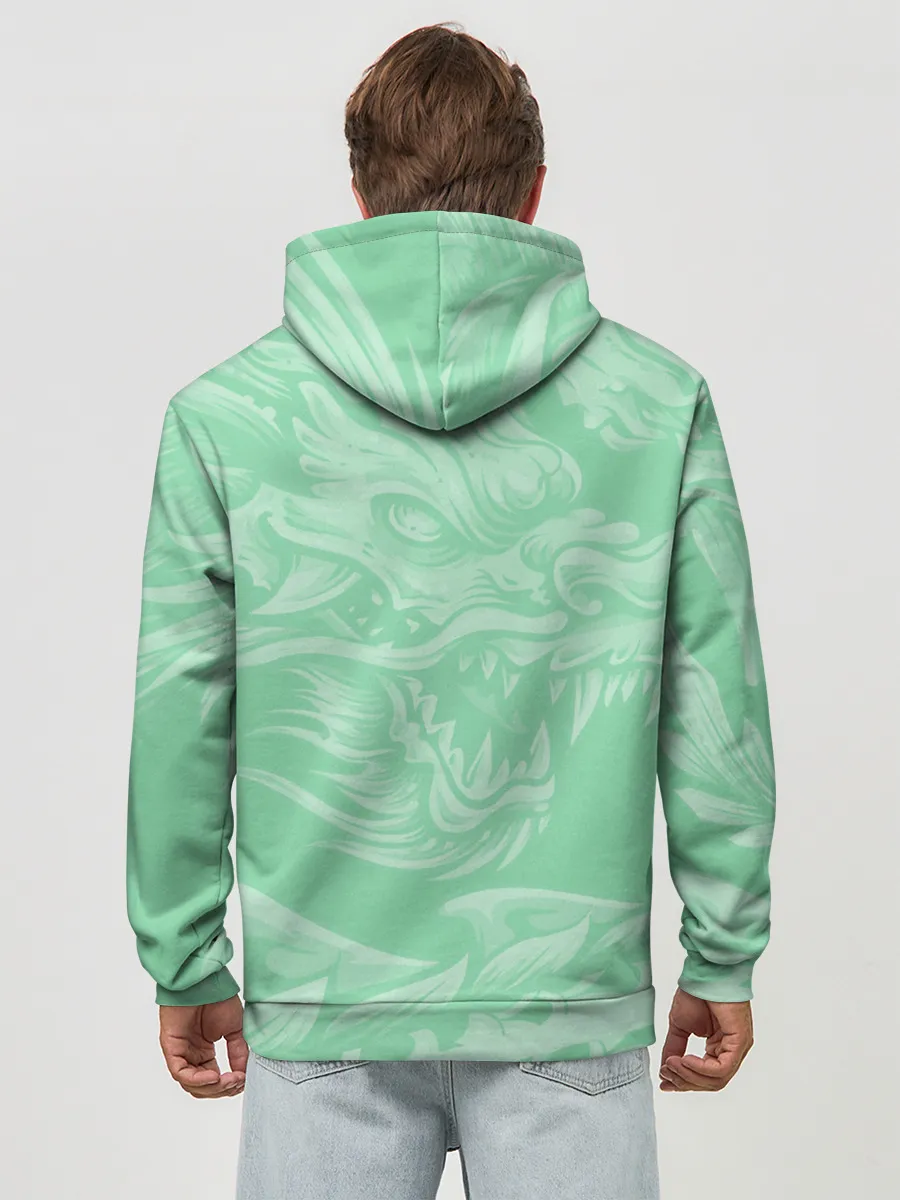 Худи мужской база хлопок / Изумрудный дракон