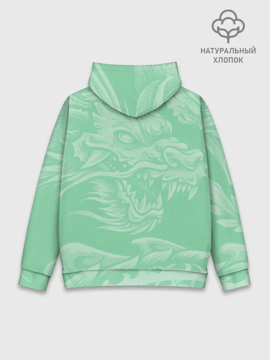 Худи мужской база хлопок / Изумрудный дракон