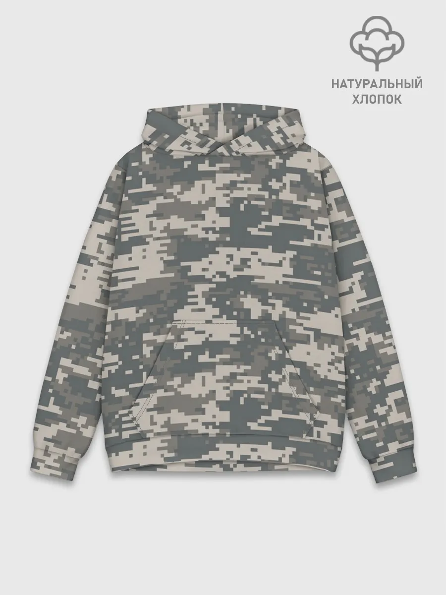 Худи мужской база хлопок / Цифровой камуфляж