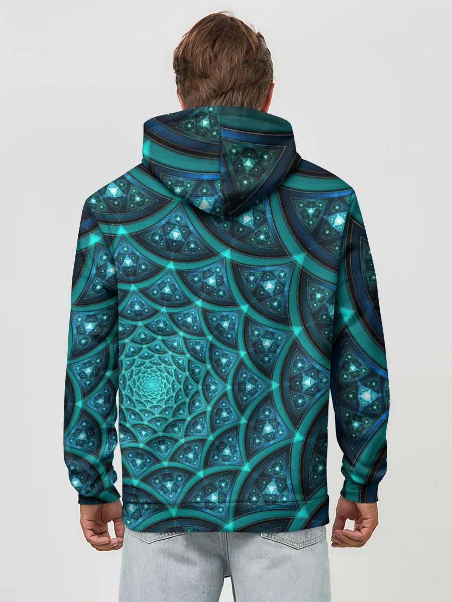 Худи мужской база хлопок / Асимметрия узор круги фигуры