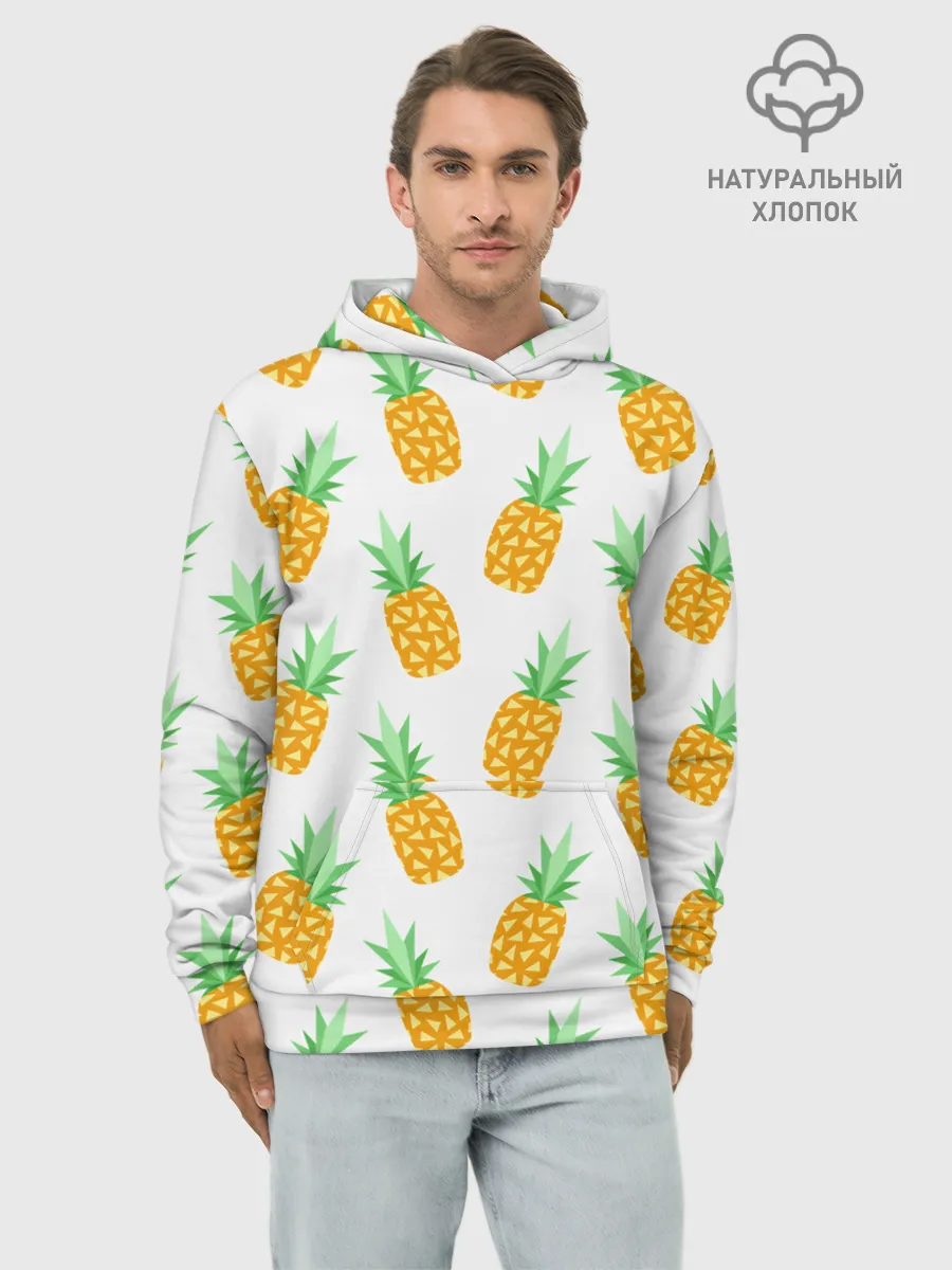 Худи мужской база хлопок / Ананасы.
