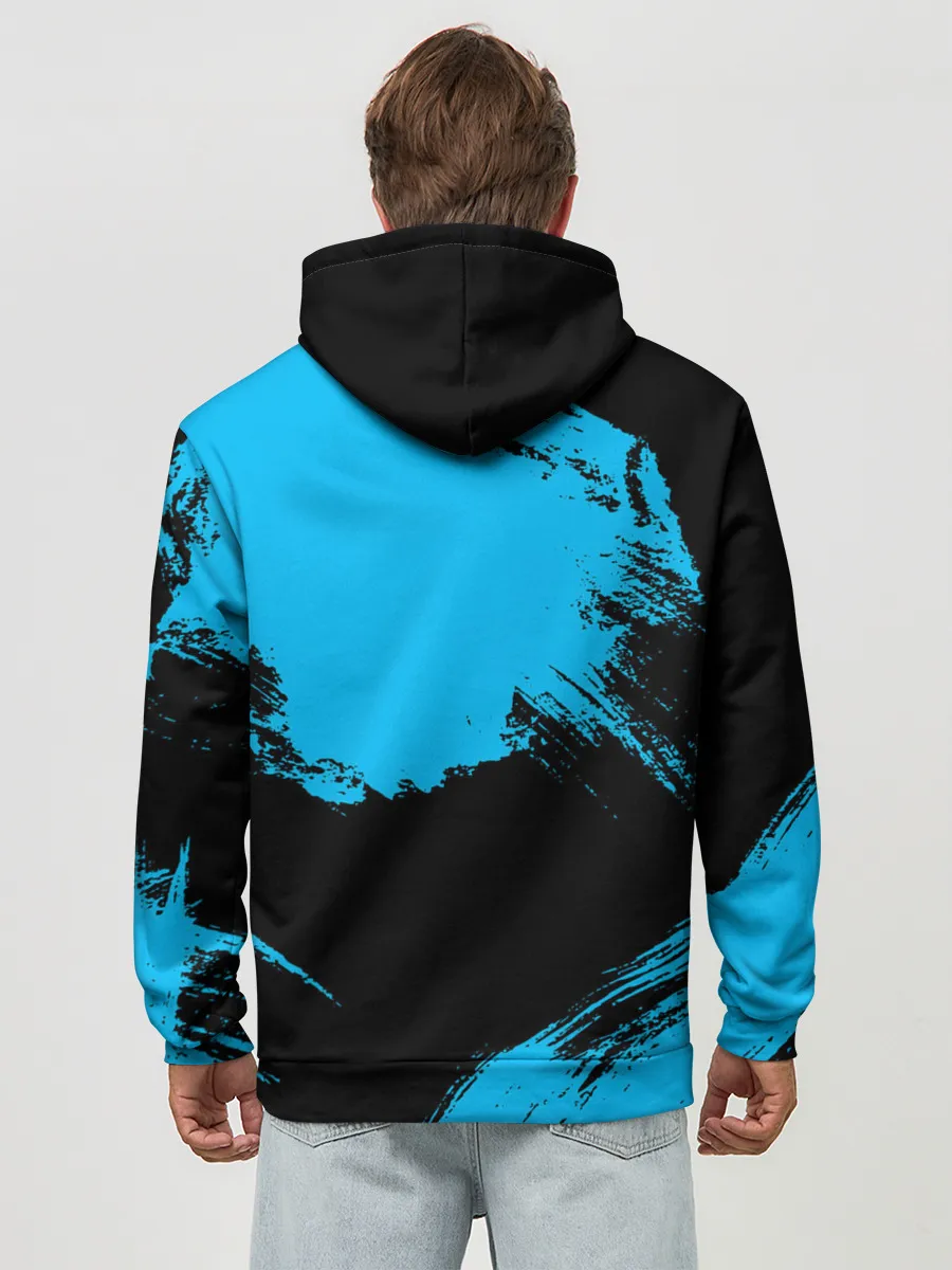 Худи мужской база хлопок / Хвост Феи синие мазки