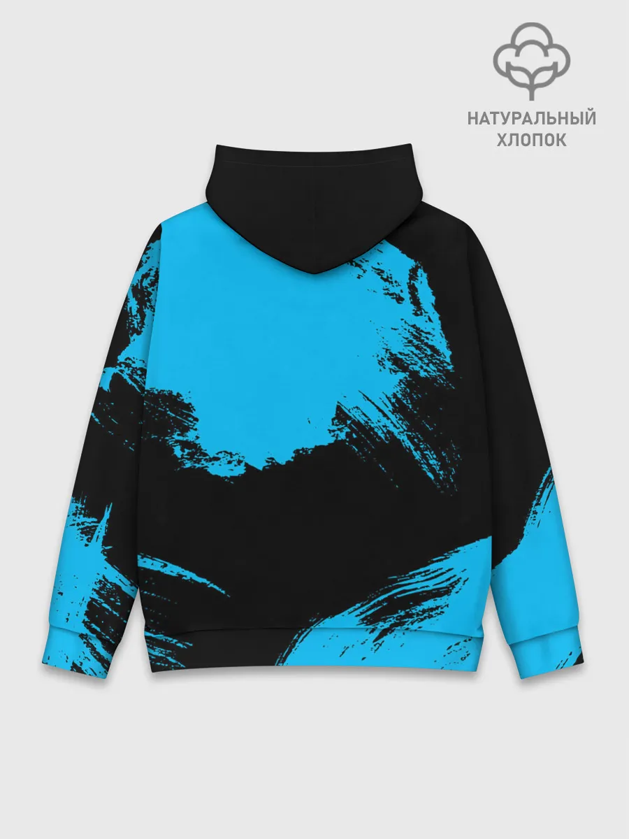 Худи мужской база хлопок / Хвост Феи синие мазки