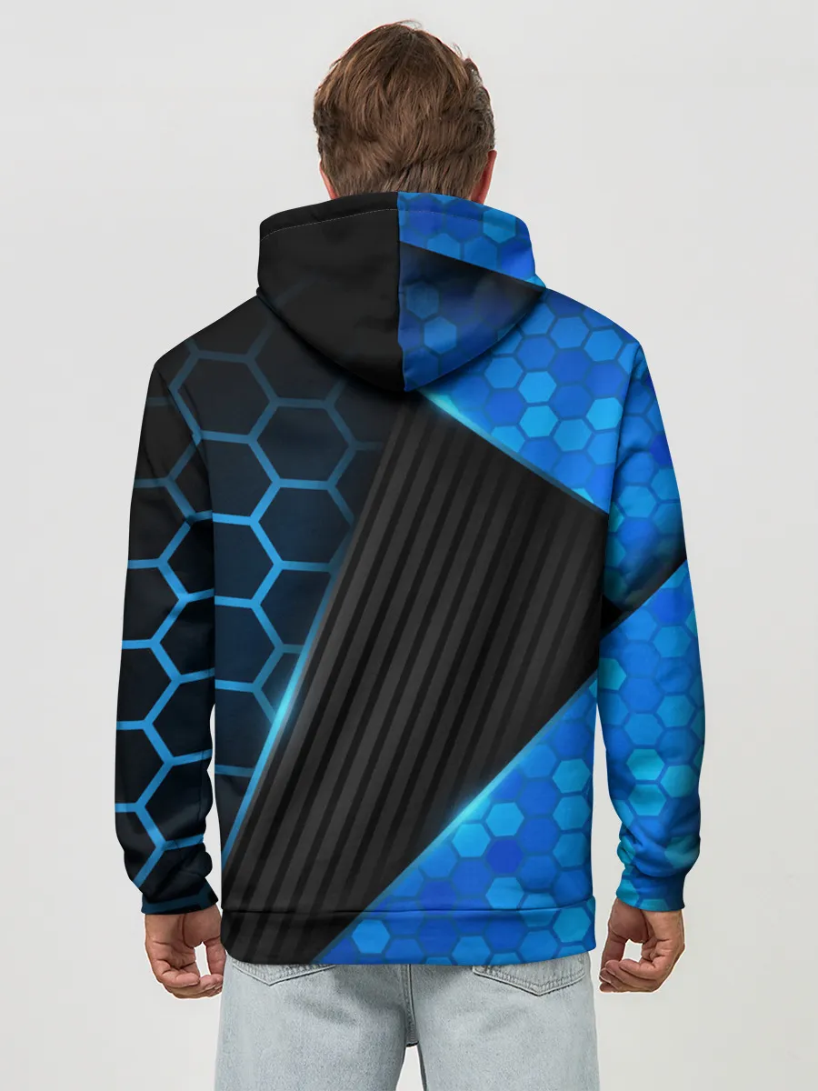 Худи мужской база хлопок / Хвост Феи геометрические соты