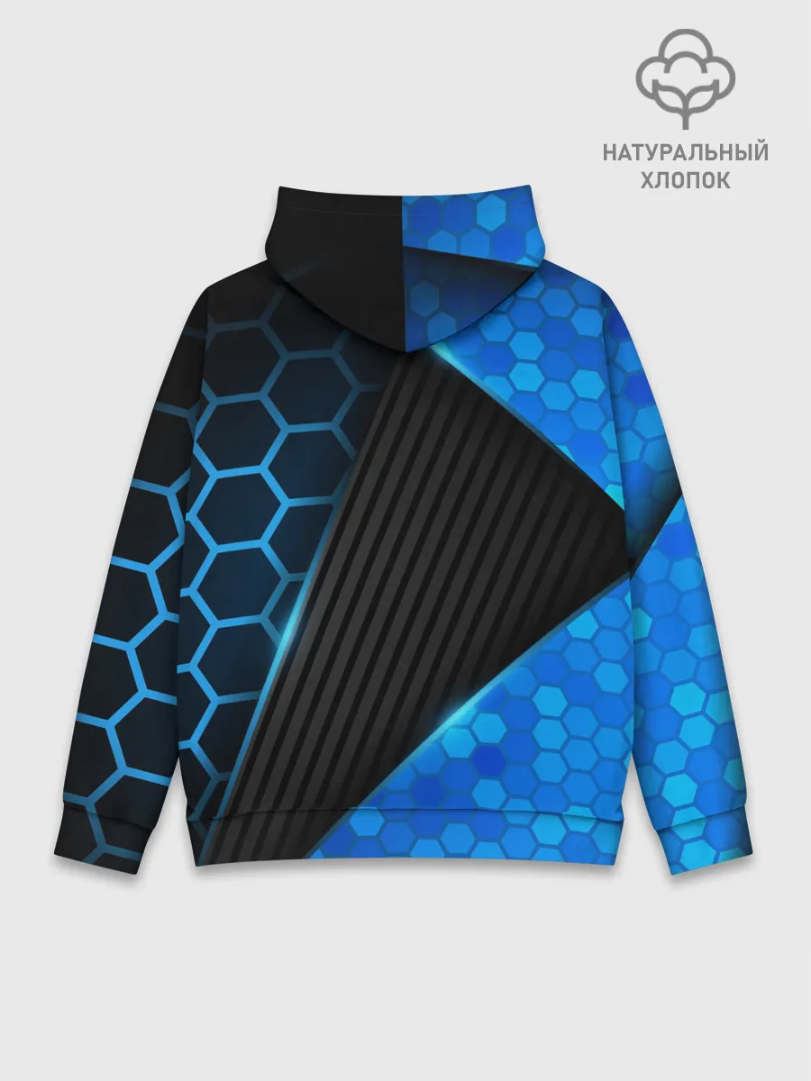 Худи мужской база хлопок / Хвост Феи геометрические соты