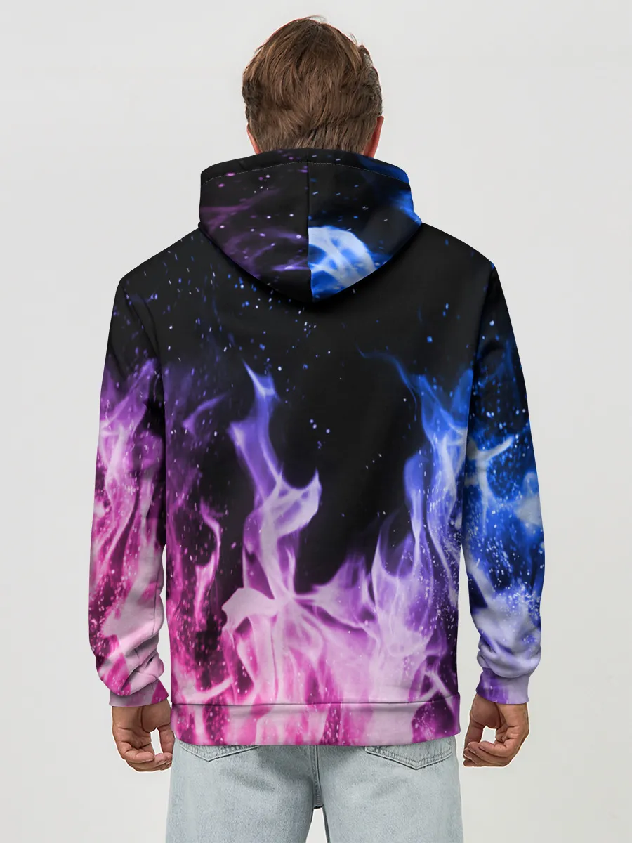 Худи мужской база хлопок / НЕОНОВЫЙ ОГОНЬ