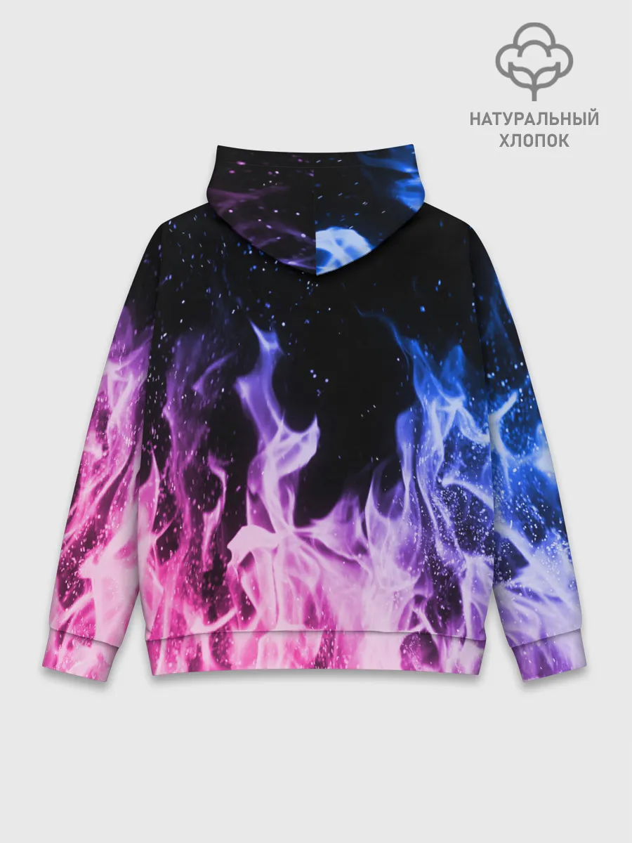 Худи мужской база хлопок / НЕОНОВЫЙ ОГОНЬ